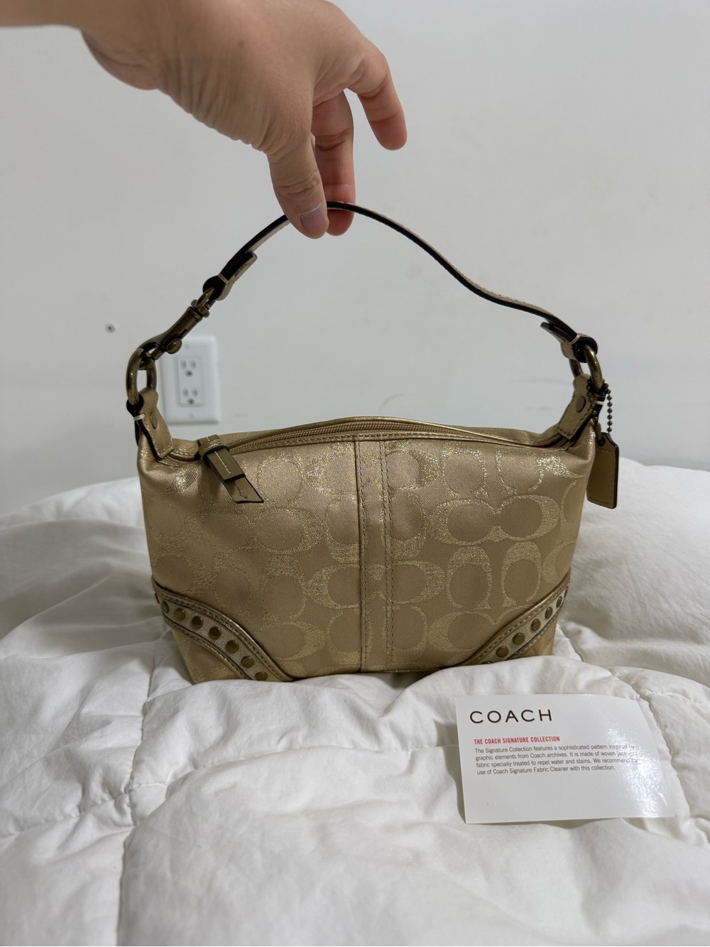 Coach Metallic Gold mini bag Y2K